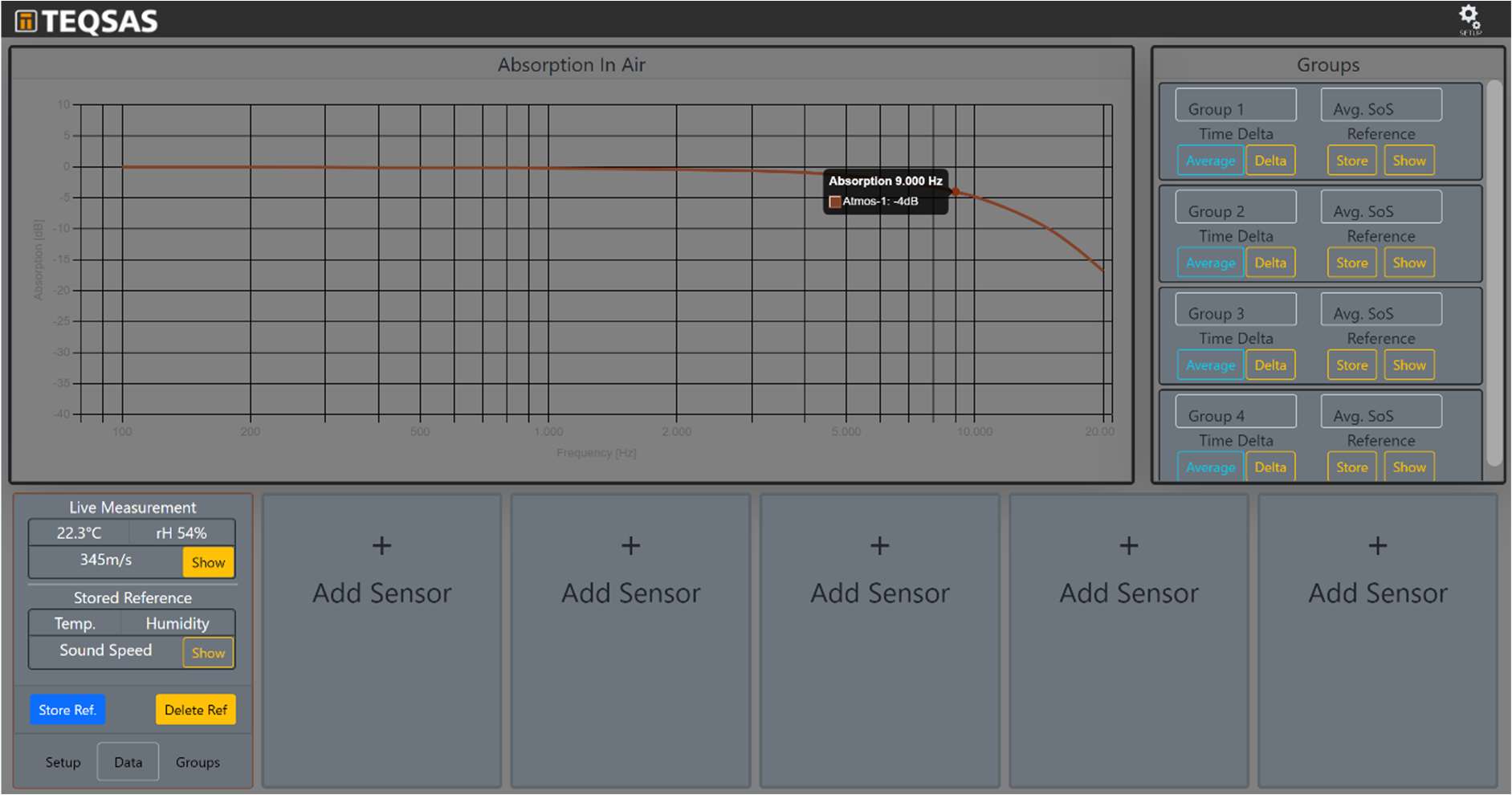 Atmosphere Analyzer mit Live-Messung und gespeicherter Referenz